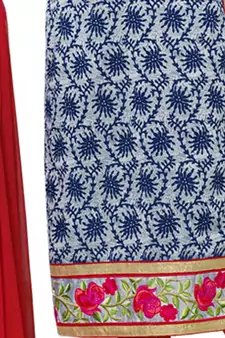 Blue Thread Faux Cotton Salwar