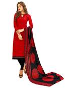 Red Embroidered Jacquard Salwar
