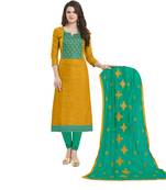 Orange Embroidered Jacquard Salwar