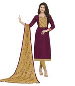 Purple Embroidered Jacquard Salwar