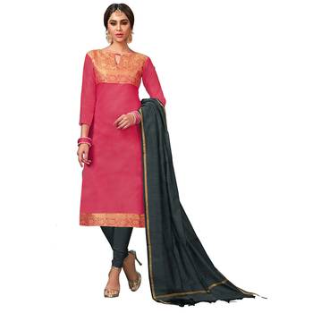 Pink Woven Banarasi Silk Salwar 1