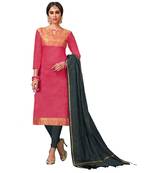 Pink Woven Banarasi Silk Salwar
