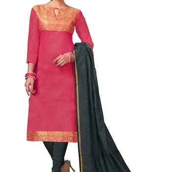 Pink Woven Banarasi Silk Salwar 2