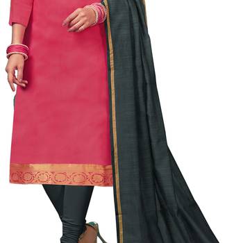 Pink Woven Banarasi Silk Salwar 3