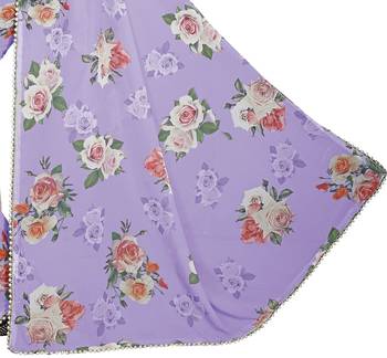 Grayish Violet Color Digital Printed Georgette Saree With Blouse 4