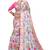 Pink printed linen saree with blouse