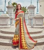 Multicolor Printed Georgette Saree With Blouse