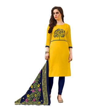 Yellow Embroidered Cotton Salwar 1