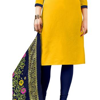 Yellow Embroidered Cotton Salwar 3