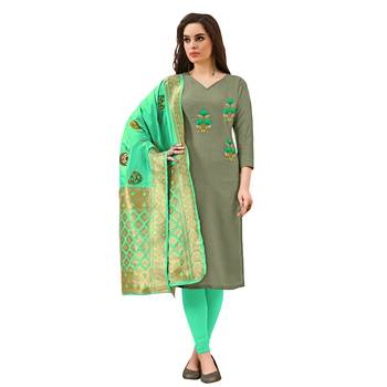 Grey Embroidered Cotton Salwar 1