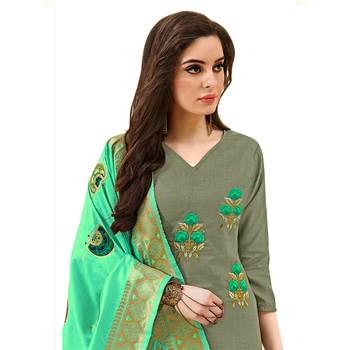 Grey Embroidered Cotton Salwar 2