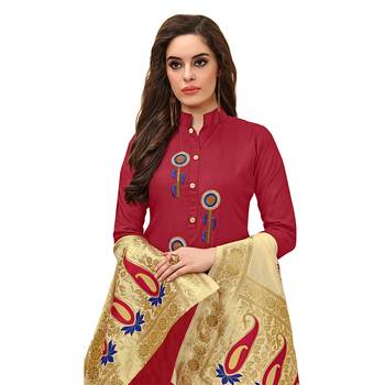 Maroon Embroidered Cotton Salwar 2