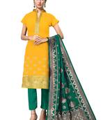 Yellow Woven Banarasi Silk Salwar
