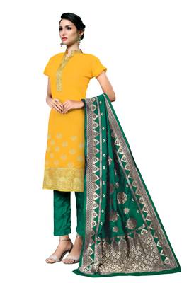 Yellow Woven Banarasi Silk Salwar 2