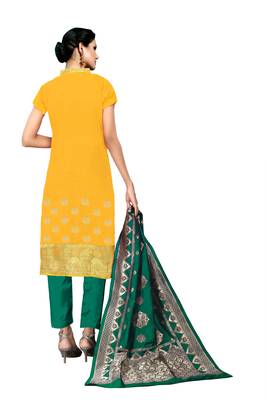 Yellow Woven Banarasi Silk Salwar 3