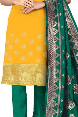 Yellow Woven Banarasi Silk Salwar 4