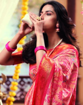Multicolor woven cotton silk saree with blouse 2