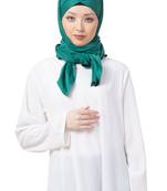 Green Embroidered Polyester Hijab