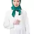 Green Embroidered Polyester Hijab