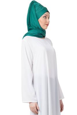 Green Embroidered Polyester Hijab 3