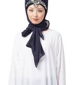 Black Embroidered Georgette Hijab