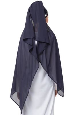 Black Embroidered Georgette Hijab 5