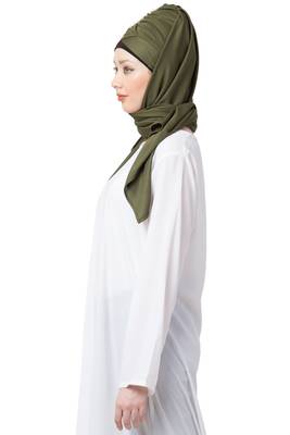 Green Embroidered Polyester Hijab 4