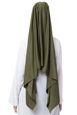 Green Embroidered Polyester Hijab 5