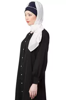White Embroidered Georgette Hijab