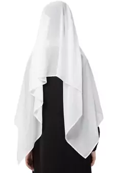 White Embroidered Georgette Hijab