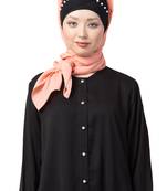 Peach Embroidered Georgette Hijab