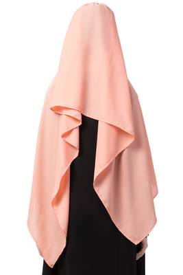 Peach Embroidered Georgette Hijab 5