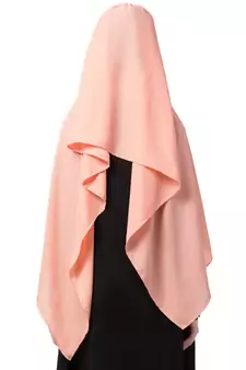 Peach Embroidered Georgette Hijab