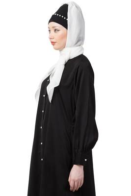 White Embroidered Polyester Hijab 4