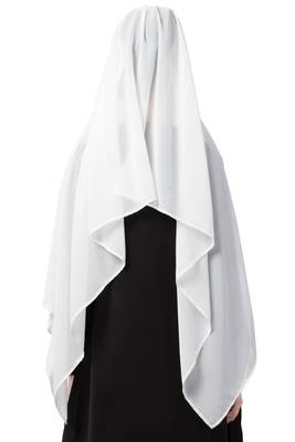 White Embroidered Polyester Hijab 5