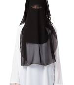 Black Plain Georgette Hijab