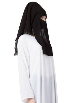 Black Plain Georgette Hijab 2