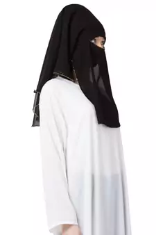 Black Plain Georgette Hijab