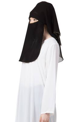 Black Plain Georgette Hijab 3