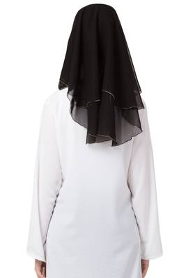 Black Plain Georgette Hijab 4