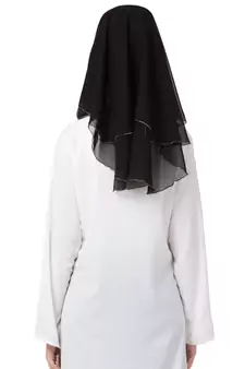 Black Plain Georgette Hijab