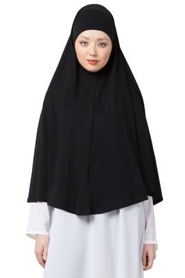 Black Plain Jersey Hijab 1