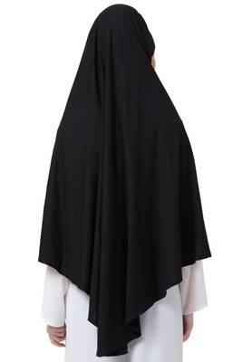 Black Plain Jersey Hijab 4