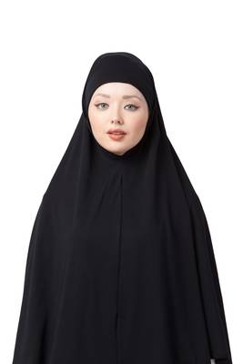 Black Plain Jersey Hijab 5