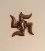 Lord Ganesha on Swastik Metal Wall Hanging