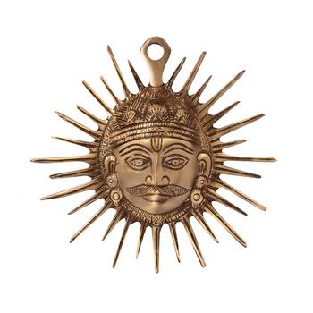 Smiling Surya Brass Wall Hanging 1