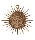 Smiling Surya Brass Wall Hanging