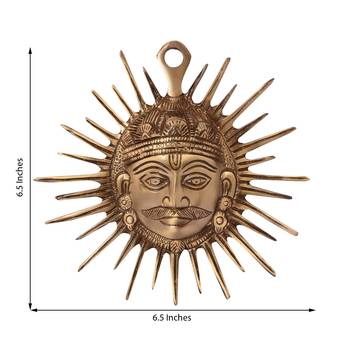 Smiling Surya Brass Wall Hanging 2