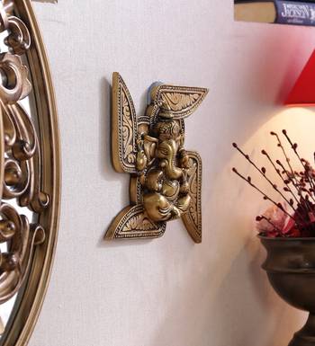 Brass Lord Ganesha Swastika Wall Hanging 1