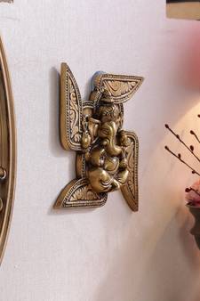 Brass Lord Ganesha Swastika Wall Hanging